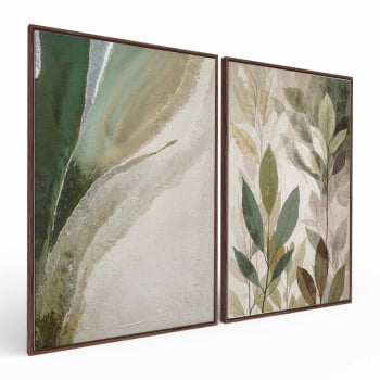 Kit 2 quadros retangulares - Duo Verde Suave