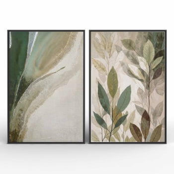 Kit 2 quadros retangulares - Duo Verde Suave