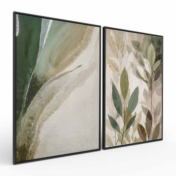 Kit 2 quadros retangulares - Duo Verde Suave