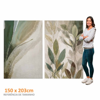 Kit 2 quadros retangulares - Duo Verde Suave