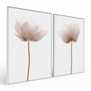 Kit 2 quadros retangulares - Flores vintage