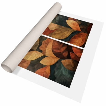Kit 2 quadros retangulares - Folhas de Outono
