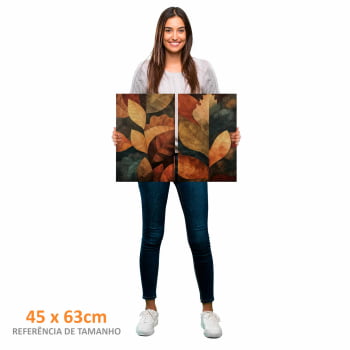 Kit 2 quadros retangulares - Folhas de Outono