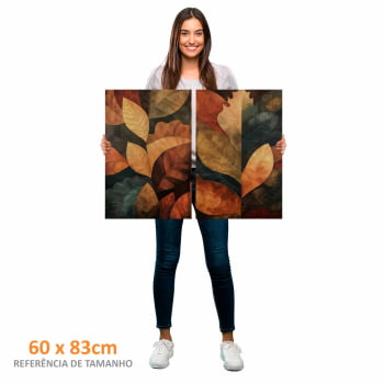 Kit 2 quadros retangulares - Folhas de Outono