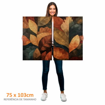Kit 2 quadros retangulares - Folhas de Outono