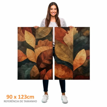 Kit 2 quadros retangulares - Folhas de Outono