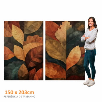 Kit 2 quadros retangulares - Folhas de Outono