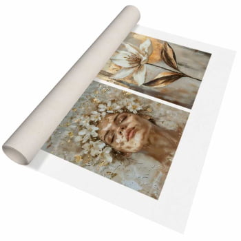 Kit 2 quadros retangulares - Golden Bloom
