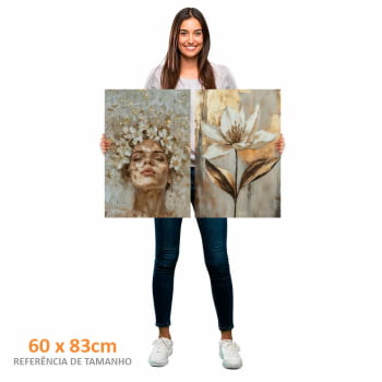 Kit 2 quadros retangulares - Golden Bloom