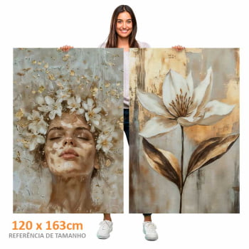 Kit 2 quadros retangulares - Golden Bloom