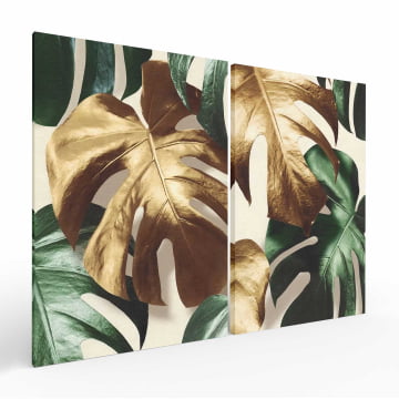 Kit 2 quadros retangulares - Golden Tropical
