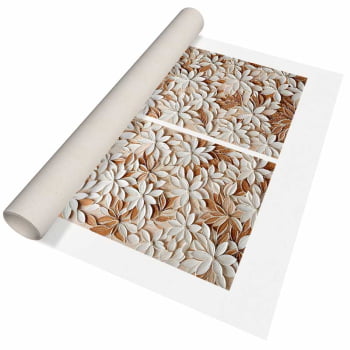 Kit 2 quadros retangulares - White Floral 3D
