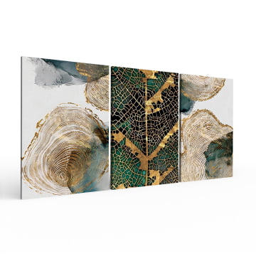 Kit 3 quadros retangulares - Metallic tree prints