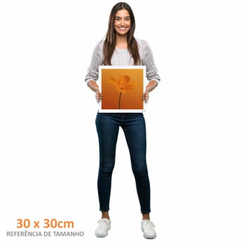 Quadro quadrado - Flor Laranja
