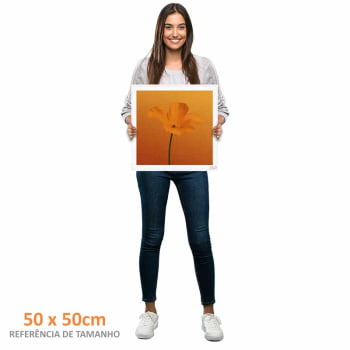 Quadro quadrado - Flor Laranja
