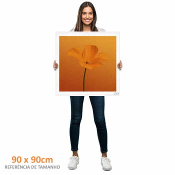 Quadro quadrado - Flor Laranja
