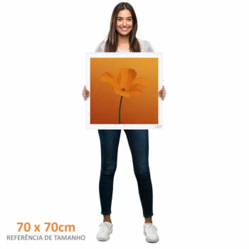Quadro quadrado - Flor Laranja