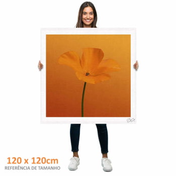 Quadro quadrado - Flor Laranja