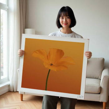 Quadro quadrado - Flor Laranja