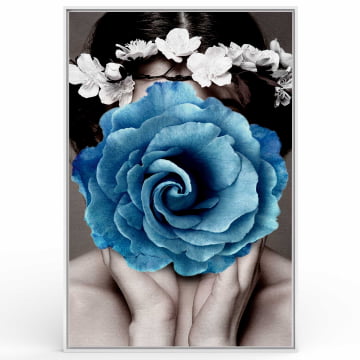 Quadro Retangular  - A delicadeza da flor azul