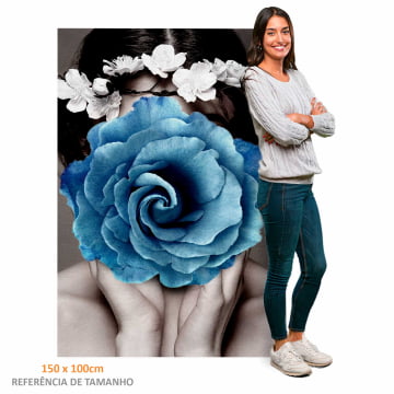 Quadro Retangular  - A delicadeza da flor azul