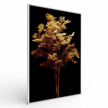 Quadro Retangular  - Árvore dourada no fundo preto
