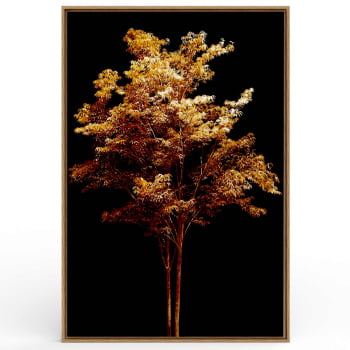 Quadro Retangular  - Árvore dourada no fundo preto