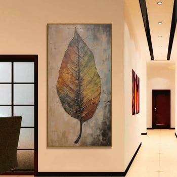 Quadro Retangular - Colorful Leaf