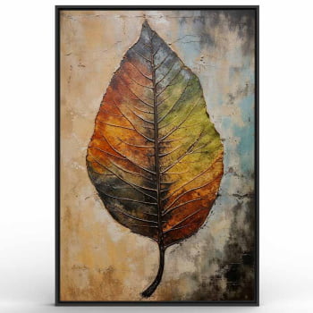 Quadro Retangular - Colorful Leaf