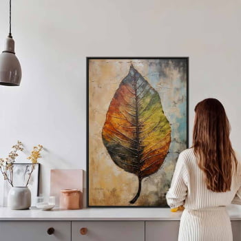 Quadro Retangular - Colorful Leaf