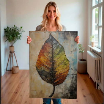 Quadro Retangular - Colorful Leaf
