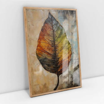 Quadro Retangular - Colorful Leaf