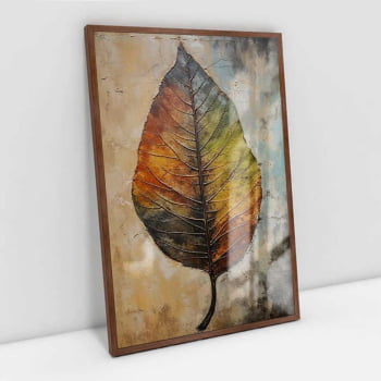 Quadro Retangular - Colorful Leaf