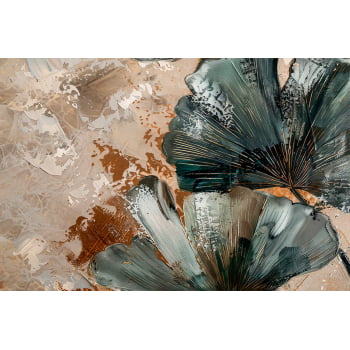 Quadro Retangular - Detalhe das Folhas Ginkgo