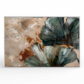 Quadro Retangular - Detalhe das Folhas Ginkgo