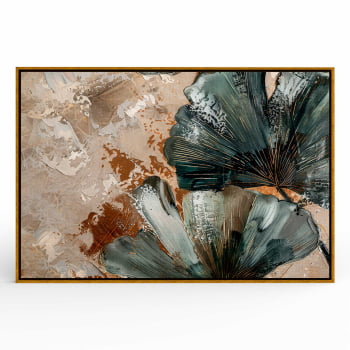 Quadro Retangular - Detalhe das Folhas Ginkgo