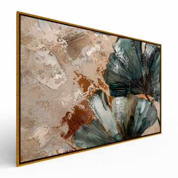 Quadro Retangular - Detalhe das Folhas Ginkgo