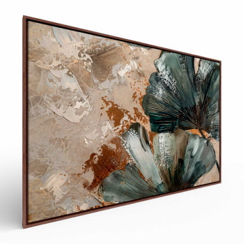 Quadro Retangular - Detalhe das Folhas Ginkgo