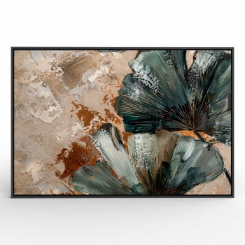 Quadro Retangular - Detalhe das Folhas Ginkgo