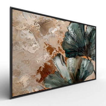 Quadro Retangular - Detalhe das Folhas Ginkgo