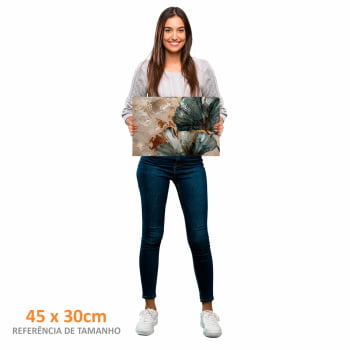 Quadro Retangular - Detalhe das Folhas Ginkgo