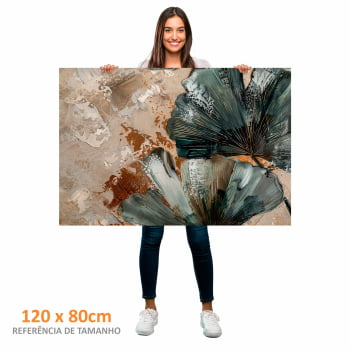 Quadro Retangular - Detalhe das Folhas Ginkgo