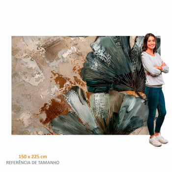 Quadro Retangular - Detalhe das Folhas Ginkgo