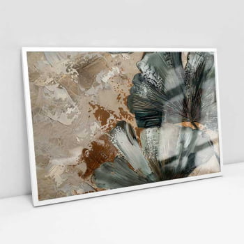 Quadro Retangular - Detalhe das Folhas Ginkgo