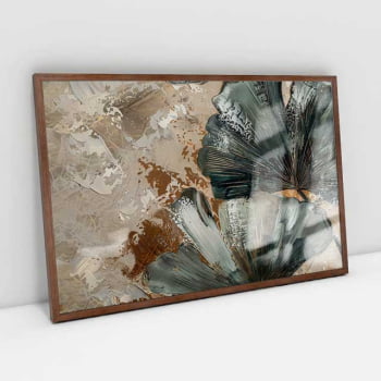 Quadro Retangular - Detalhe das Folhas Ginkgo