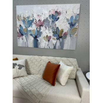Quadro Retangular  -  Flores em Tons Pasteis 