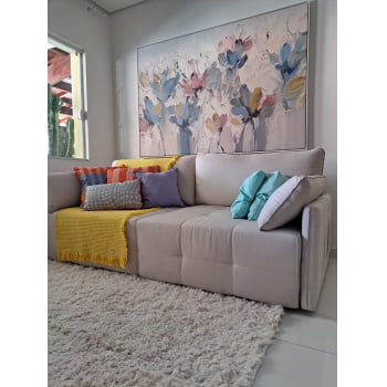 Quadro Retangular  -  Flores em Tons Pasteis 