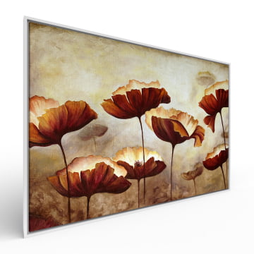 Quadro Retangular - Flores Marrons pintura
