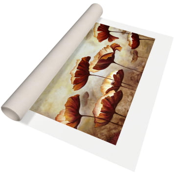 Quadro Retangular - Flores Marrons pintura