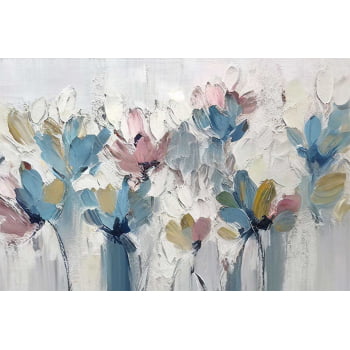 Quadro Retangular - Flores em Tons Pasteis